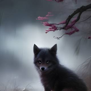 Black fox iPhone wallpaper