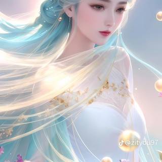 Cute Chinese cartoon girl wallpaper