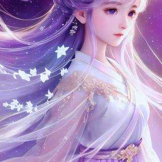 Cute Chinese cartoon girl wallpaper