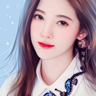 Cute Chinese cartoon girl wallpaper