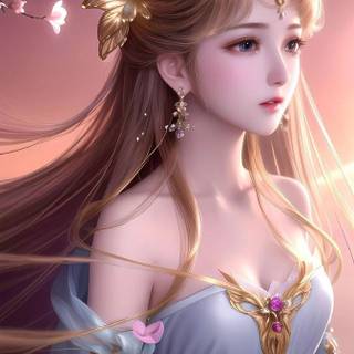 Cute Chinese cartoon girl wallpaper