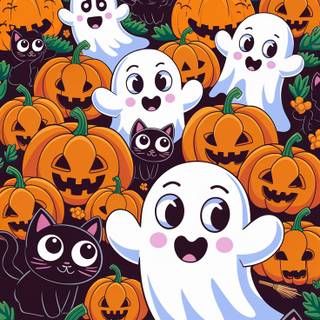 Cute Halloween spooky wallpaper