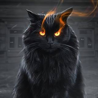 Halloween cat 3440x1440 wallpaper