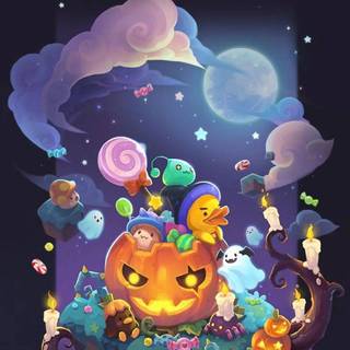 Halloween cute cartoon wallpaper