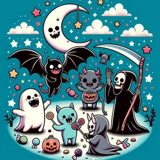 Halloween cute cartoon wallpaper