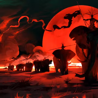 Red moon desktop wallpaper