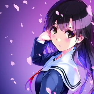 PC anime girl purple wallpaper