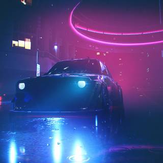Cars 4k neon wallpaper