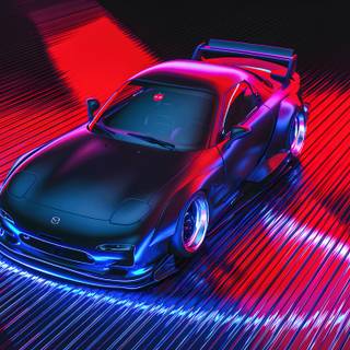 Cars 4k neon wallpaper
