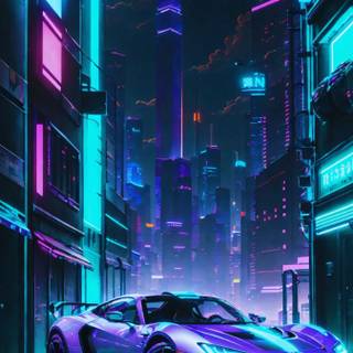 Neon cars mobile wallpaper