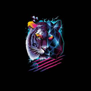 4k neon animal wallpaper