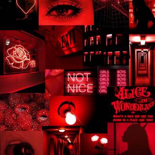 Red collage iPhone wallpaper