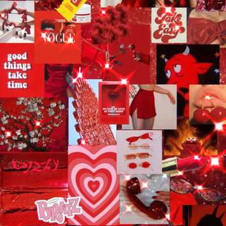 Red collage iPhone wallpaper