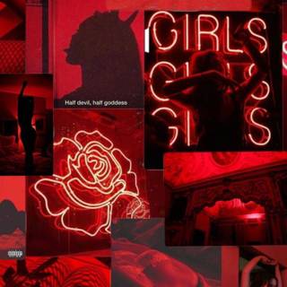 Red collage iPhone wallpaper