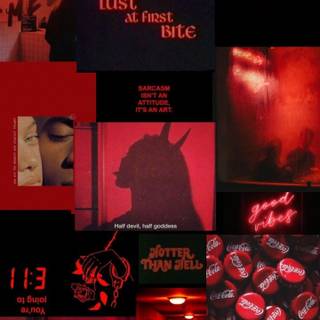 Red collage iPhone wallpaper