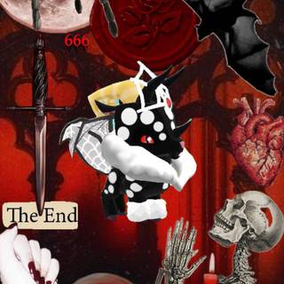 Red collage iPhone wallpaper