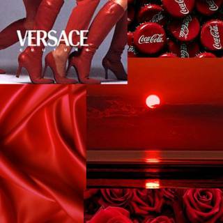 Red collage iPhone wallpaper