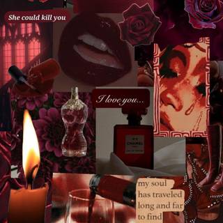 Red collage iPhone wallpaper