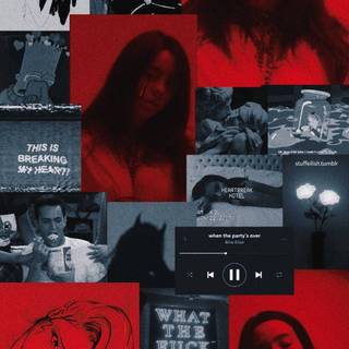 Red collage iPhone wallpaper