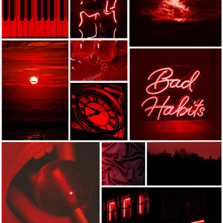 Red collage iPhone wallpaper