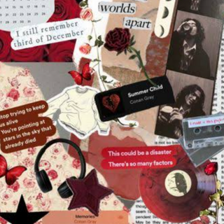 Red collage iPhone wallpaper