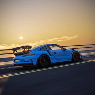 Blue Porsche iPhone wallpaper