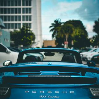 Blue Porsche iPhone wallpaper