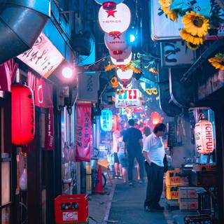 Japan night iPhone wallpaper
