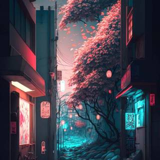 Japan night iPhone wallpaper