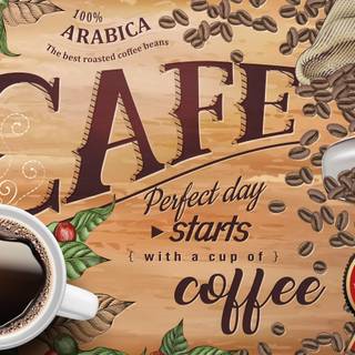 Vintage cafe wallpaper