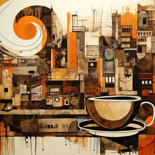 Vintage cafe wallpaper