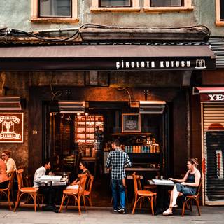 Vintage cafe wallpaper