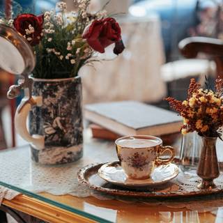 Vintage cafe wallpaper