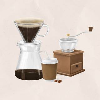 Vintage cafe wallpaper