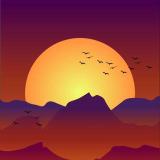 Digital sunrise wallpaper