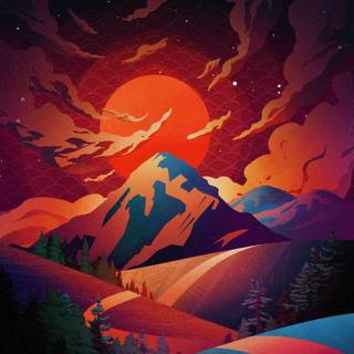 Digital sunrise wallpaper