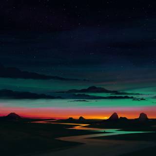 Digital sunrise wallpaper