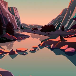 Digital sunrise wallpaper