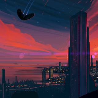 Digital sunrise wallpaper