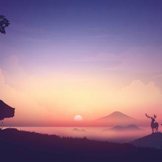 Digital sunrise wallpaper