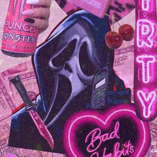 Scream pink wallpaper