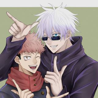 Itadori and Gojo wallpaper