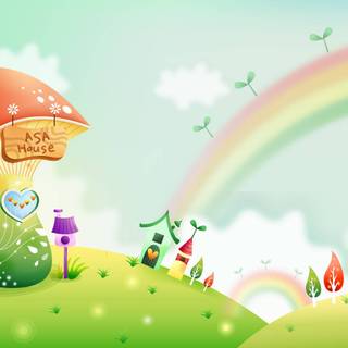 Mushroom cartoon wallpaper