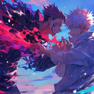 Itadori and Gojo wallpaper