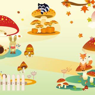 Mushroom cartoon wallpaper