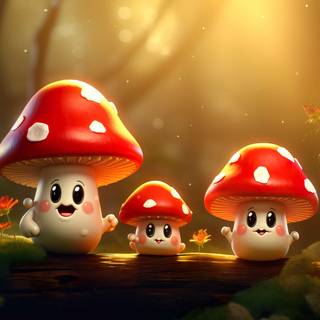 Mushroom cartoon wallpaper