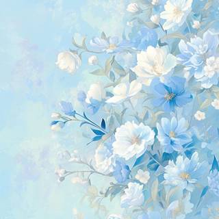 White and light blue wallpaper