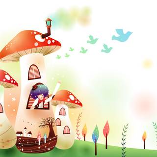 Mushroom cartoon wallpaper