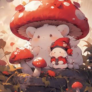 Mushroom cartoon wallpaper