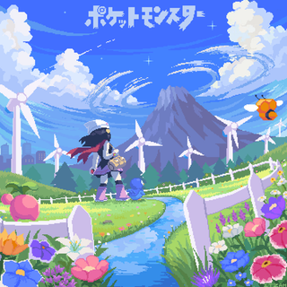Pixel art anime wallpaper